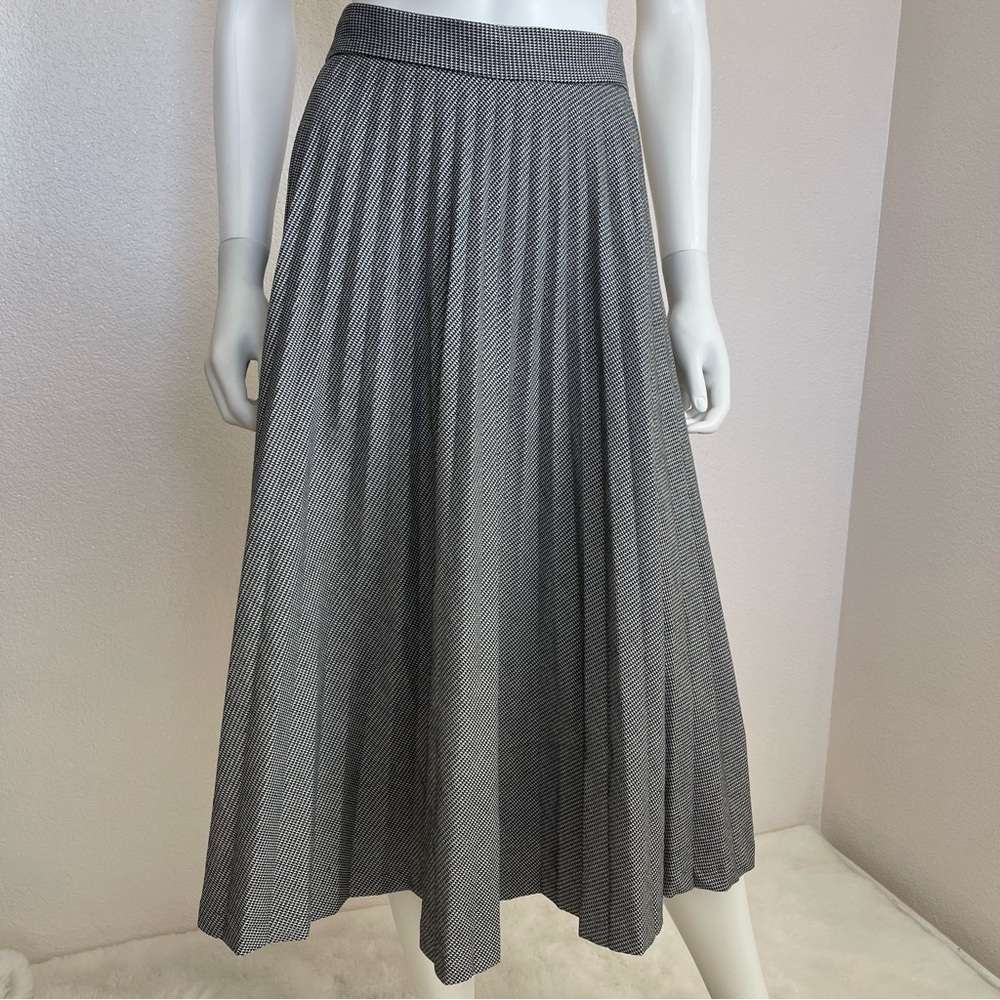 Zara Gray Midi A-Line Pleated Skirt